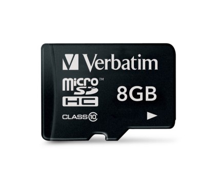 SD MicroSD Card 8GB Verbatim SDHC class 10