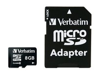 SD MicroSD Card 8GB Verbatim SDHC class 10 Adapter