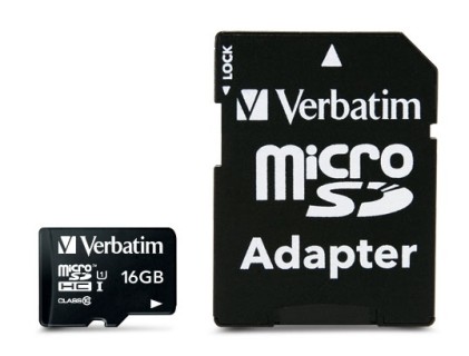 Verbatim Micro Sdhc 16Gb Classe 10 + Adattatore