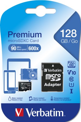 Verbatim Micro Sdxc 128Gb Classe 10 + Adattatore