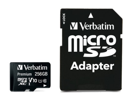 Verbatim Micro Sdxc Premium 256Gb Class 10 Inc Adapter
