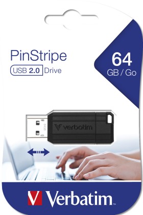 Verbatim PinStripe - Memoria USB da 64 GB - Nero