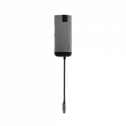 Verbatim 16102510 replicatore di porte e docking station per laptop Cablato USB 3.2 Gen 1 (3.1 Gen 1) Type-C Nero, Argento