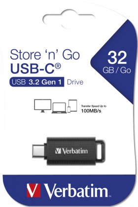 Verbatim Pen Disk Drive Usb 3.2 Gen 1 64Gb Retractable Usb-C