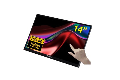 Verbatim Monitor Portatile Pmt-14 Portable Touchscreen Monitor 14 Full Hd 1080P Metal Housing