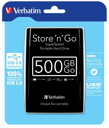 HDX VERBATIM 2,5 500GB USB 3.0 black