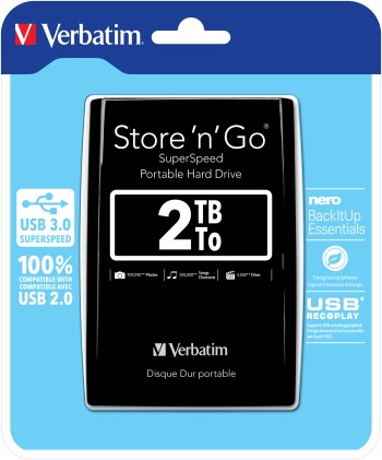 Verbatim Store 'n' Go 2 TB Hard Disk esterno da 2,5" USB 3.2 (Gen 1x1) Nero 53177