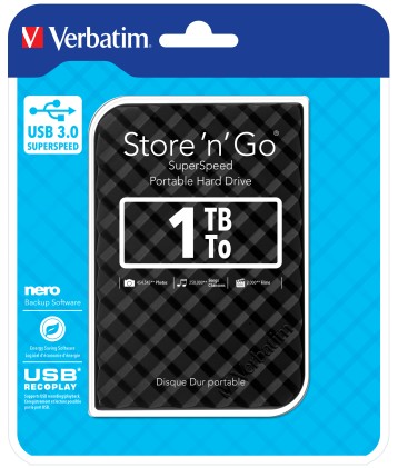 HDX 2,5 1TB Verbatim USB 3.0 Store&Acirc;&acute;n&Acirc;&acute;GO BLACK