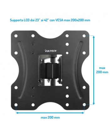 Vultech Braccio Staffa Serie Lite Per Tv Led Lcd E Plasma Da 23 A 42 Con Snodo