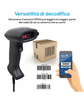 Vultech Lettore Pistola Barcode Scanner Ccd Usb Bc-08