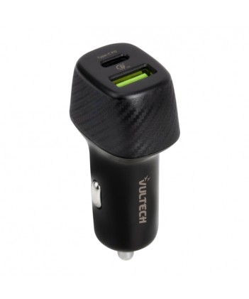 Vultech Caricatore Da Auto Con Usb E Type-C Quickcharge 3.0 Pd (Max 38W)