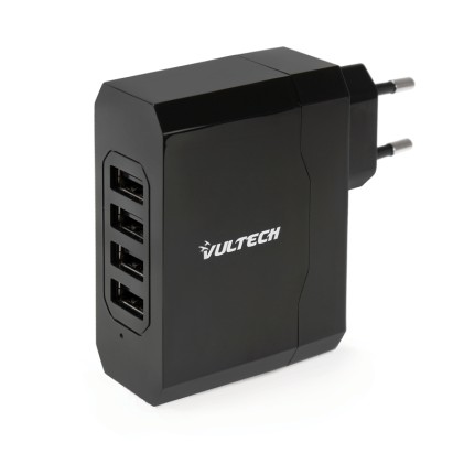 Caricatore Adattatore Universale Vultech CC-048N 4 Porte Usb 4,8A Nero