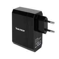 Caricatore Adattatore Universale Vultech CC-048N 4 Porte Usb 4,8A Nero