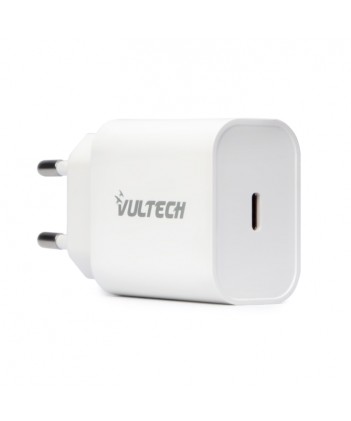 VULTECH CARICATORE ADATTATORE UNIVERSALE 1 PORTA TYPE-C PD20 QC 3.0 20W BIANCO