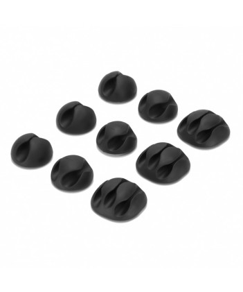 Porta Cavi Da Scrivania Vultech CO-01 In Plastica ABS - Adesivo 3M - 9 Pz