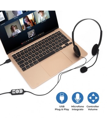 Vultech Cuffie Usb Hs-02 Con Microfono