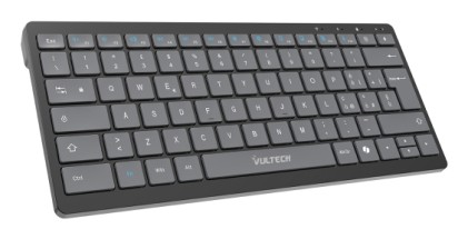 Vultech Tastiera Mini, Slim, Wireless E Bluetooth, Tasti Low Profile A Forbice, Batteria Integrata R