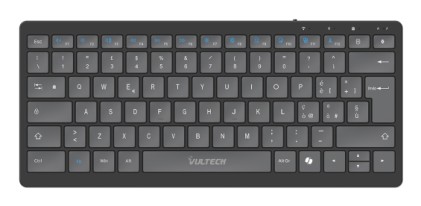 Vultech Tastiera Mini, Slim, Wireless E Bluetooth, Tasti Low Profile A Forbice, Batteria Integrata R