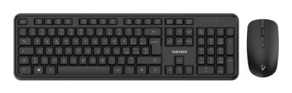 Vultech Tastiera E Mouse Bundle, Wireless, 1600Dpi Regolabili 2,4Ghz