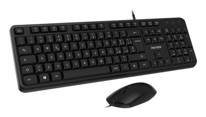 Vultech Tastiera E Mouse Bundle, Con Filo Usb, 2000Dpi