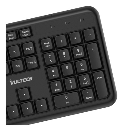 Vultech Tastiera E Mouse Bundle, Con Filo Usb, 2000Dpi