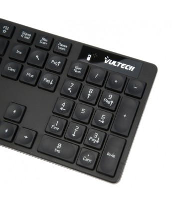 Vultech Kit Tastiera + Mouse Wireless Slim Km-831W 1600Dpi Regolabili 2.4Ghz