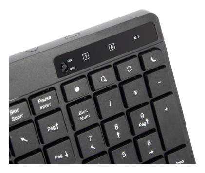 Vultech Tastiera E Mouse Bundle, Wireless Low Profile, Tasti Funzionali, 1600Dpi Regolabili 2,4Ghz