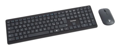 Vultech Tastiera E Mouse Bundle, Wireless Low Profile A Forbice, Tasti Funzionali, 2000Dpi Regolabil