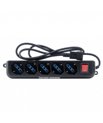 Vultech Multipresa Bipasso 5 Posti Per Ups, Iec14, Tasto On/Off