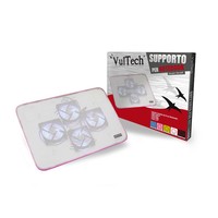 Supporto per Notebook fino a 15.6" Vultech SN-04P Rosa con 4 ventole e porte USB