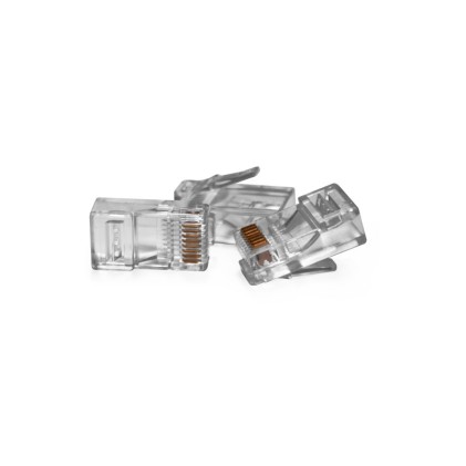 50 pezzi Connettori trasparenti RJ45 8P8C Cat 5e Vultech SN21401