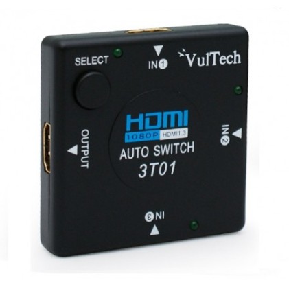 Switch HDMI 1080p Full HD 3 porte Automatico Vultech SW-01