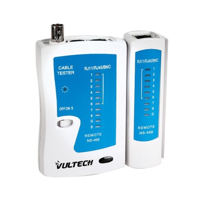 Tester Per Cablaggio Dati e Video Vultech T006 Rj45 Rj11 Rj12 BNC Coassiale