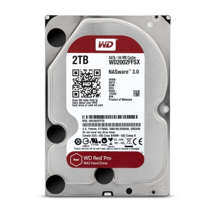 Western Digital Red Pro disco rigido interno 2 TB 7200 Giri/min 64 MB 3.5" Serial ATA III