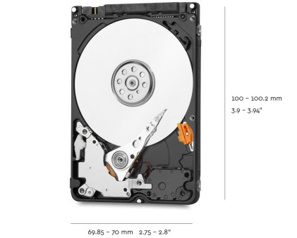 Western Digital Blue disco rigido interno 2 TB 5400 Giri/min 128 MB 2.5" Serial ATA III