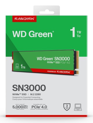 Western Digital Green WD SN3000 NVMe 1 TB M.2 PCI Express 4.0 QLC 3D NAND