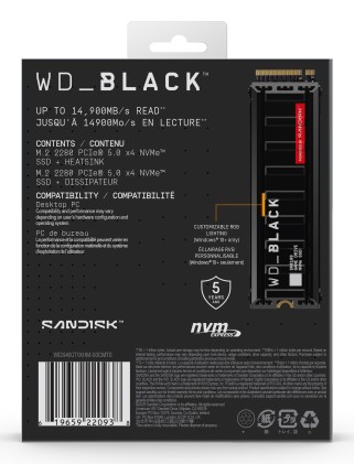 WD SSD Black SN8100 4TB NVMe with Heatshield