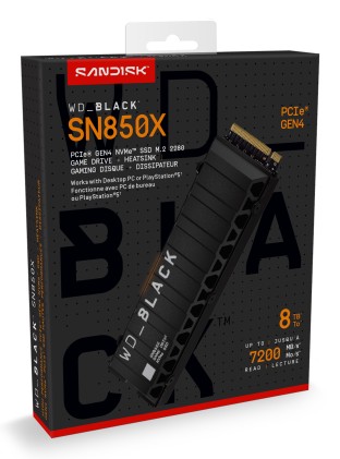 WD SSD Black SN850X 8TB NVMe with Heatshield