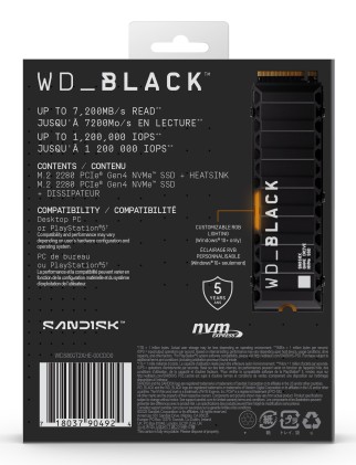 WD SSD Black SN850X 8TB NVMe with Heatshield