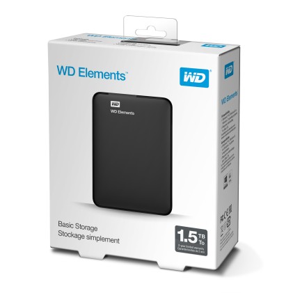 Western Digital WD Elements Portable disco rigido esterno 1,5 TB 2.5" Micro-USB B 3.2 Gen 1 (3.1 Gen 1) Nero