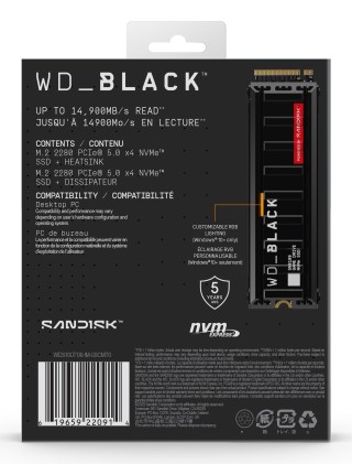 Western Digital Ssd Interno Black Sn850X 1Tb M.2 2280 Pcie 4.0 X4 Nvme Tcg Opal Encryption 2.01 Diss