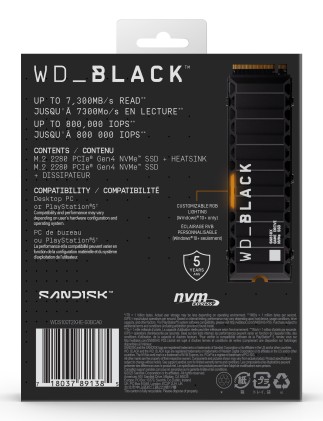 Western Digital Ssd Interno Black Sn850X 1Tb Nvme M.2 2280  Pcie 4.0