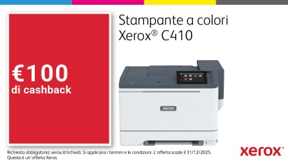 Xerox C410 A4 40 ppm Stampante fronte/retro PS3 PCL5e/6 2 vassoi 251 fogli