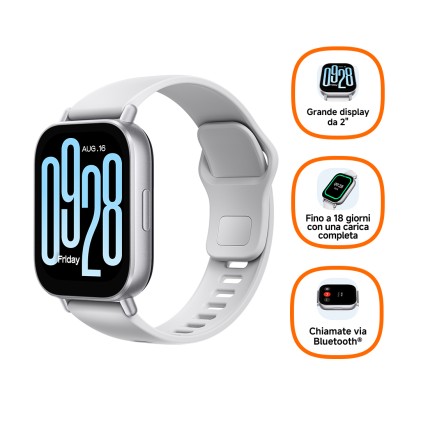 Xiaomi Redmi Watch 5 Active 5,08 cm (2") LCD Digitale 320 x 385 Pixel Touch screen Argento