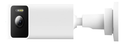 Telecamera da esterno Xiaomi CW100 con doppia fotocamera: doppio obiettivo ultra grandangolare, risoluzione 2K 3MP, visione notturna a colori, rilevamento di persone e veicoli tramite IA, Wi-Fi, IP66, colore bianco.