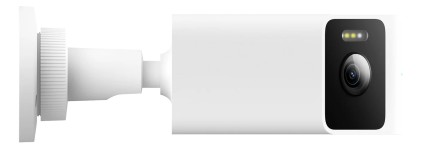 Telecamera da esterno Xiaomi CW100 con doppia fotocamera: doppio obiettivo ultra grandangolare, risoluzione 2K 3MP, visione notturna a colori, rilevamento di persone e veicoli tramite IA, Wi-Fi, IP66, colore bianco.