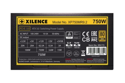 Xilence Performance X Series XP750MR9.2 alimentatore per computer 750 W 20+4 pin ATX ATX Nero, Rosso