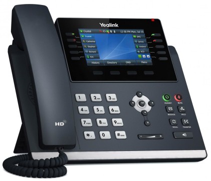 Yealink Telefono Voip 2Xlan Gigabit, Display A Colori 4,3, 1Xrj9, 16 Linee Sip