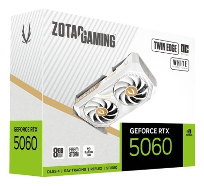 Zotac GAMING GeForce RTX 5060 Twin Edge OC White Edition NVIDIA 8 GB GDDR7