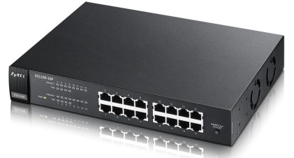 ZYXEL ES1100-16P 17 Port Unmanaged Fast-Ethernet PoE Switch, 8x PoE Ports with 802.3af. PoE power 130W
